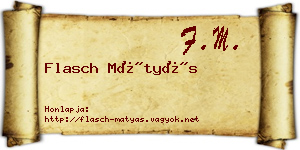 Flasch Mátyás névjegykártya